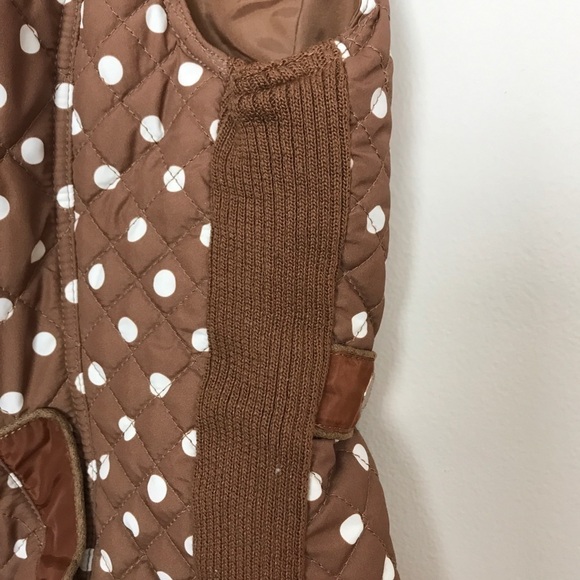 C’Esttoi Brown/White Polka Dot Puffer Vest Size S - Picture 5 of 8
